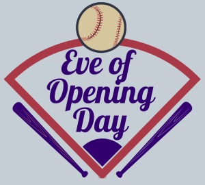 Logo for Happy Hour at McGregor Square Food and Drink in red and purple with baseball